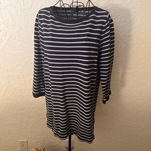 Lands' End Bateau Neck Striped Tunic 10-12